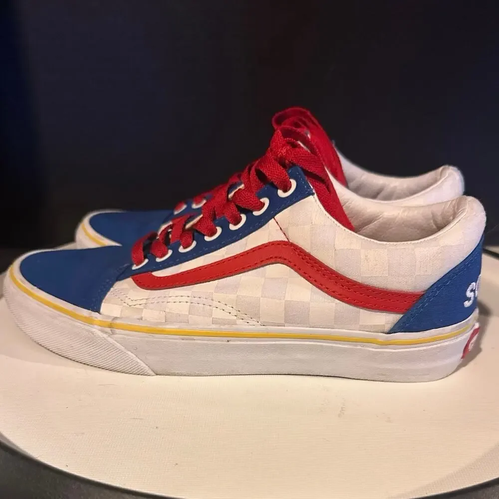 NWOT Vans Old Skool Sonic Sneakers Red, White & Blue Mens 7
